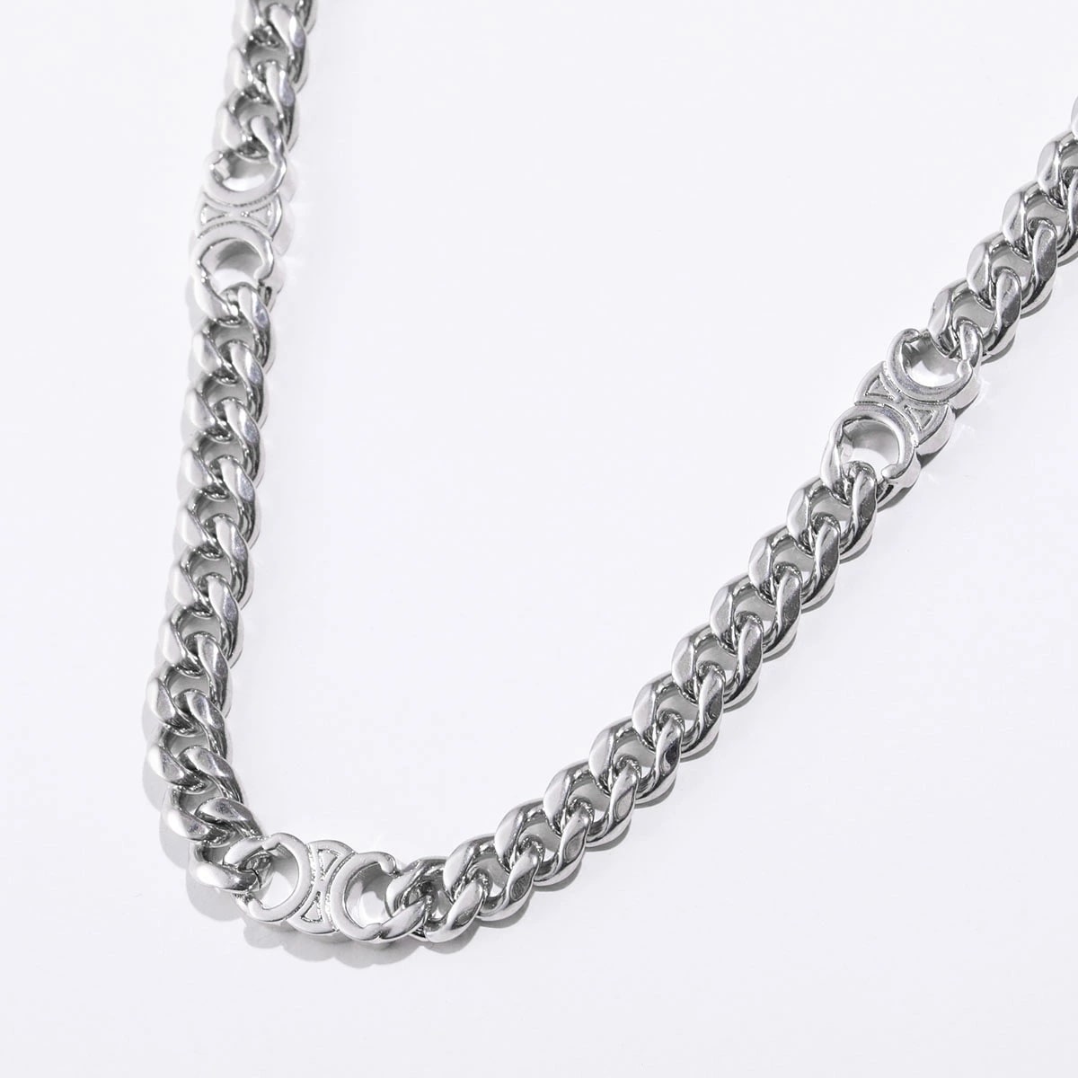 CELINE セリーヌ ネックレス Small Gourmette Necklace 460UR6BRA.36SI メンズ レディース Triomphe トリオンフ チェーン ブラス アクセサリー S