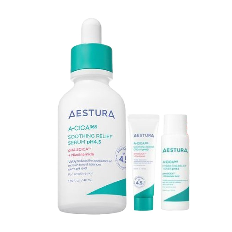 エイシカ365 ニキビ 跡 鎮静 セラム pH4.5 60ml (+クリーム10ml+トナー25ml), 1個 / 韓国 人気 夏 ほてり クールダウン 赤み 鎮静 美容液