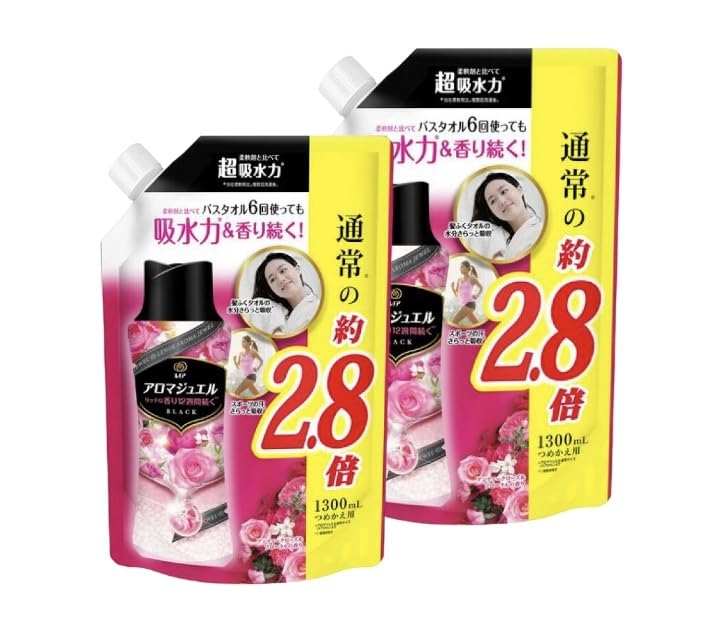 レノア ハピネス アロマジュエル 香り付け専用ビーズ アンティークローズ&フローラル 詰め替え 大容量 1,300mL×2個