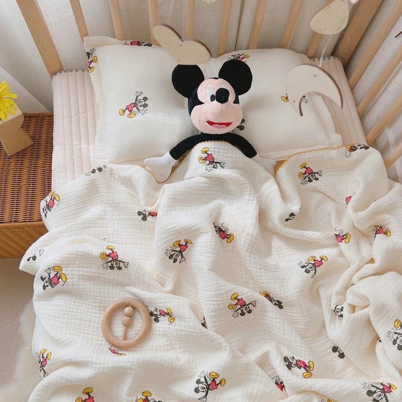 可愛いミッキー綿毛布+枕セットお昼寝布団子供用ブランケット柔らかいファッション毛布
