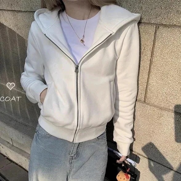 今 2type 韓国 厚手裹起毛かわいい レディース フード付きアウターフーディーブルゾン長袖シルエットトップスカジュアルファッション系サイズお出かけフル丈高校生 通学