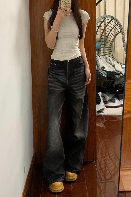 デニムパンツ メンズ レディース ボトムス タイダイ ジーンズ アメリカン ストリート レトロ ダメージ加工 ストレート カジュアル 春秋