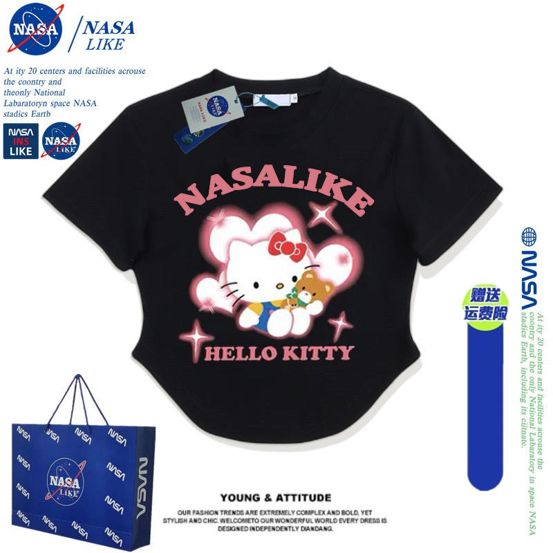 NASALIKE×HELLOKITTY　ラウンドカットクロップドTシャツ