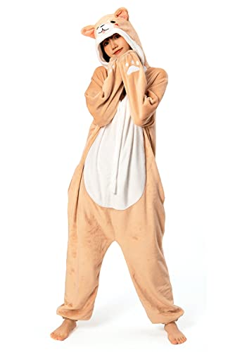 [] 柴犬 着ぐるみ パジャマ 可愛い いぬ ルームウェア 大人 ハロウィン 動物 部屋着 犬 着ぐるみパジャマ もふもふ 暖かい 部屋 防寒 対策 コスチューム 仮装 男女兼用 フランネル (S 1