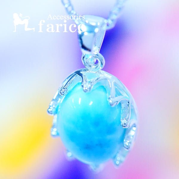 シルバーアクセサリー 天然石 ラリマー 王冠 クラウン シルバー925 レディース ジュエリー オーバル ペンダント ネックレス 7,221円