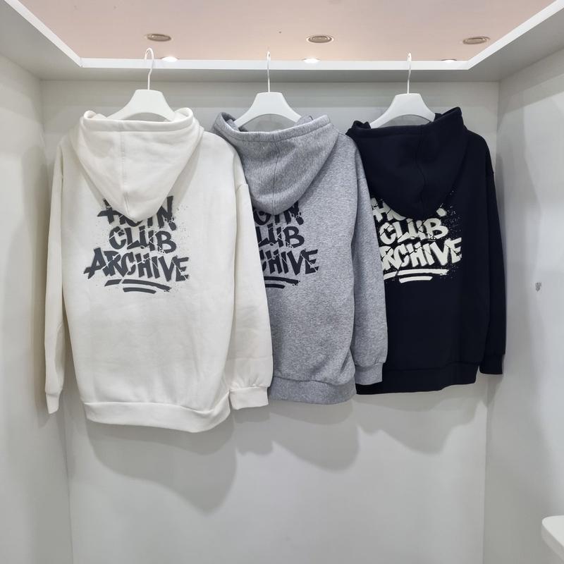 洗練されたオーバーフィット起毛フード付きTシャツ14540-031-805-11