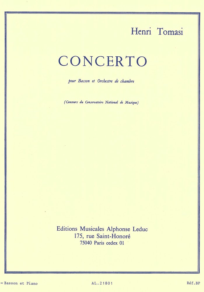 トマジ : ファゴット協奏曲 (ファゴットピアノ) ルデュック出版