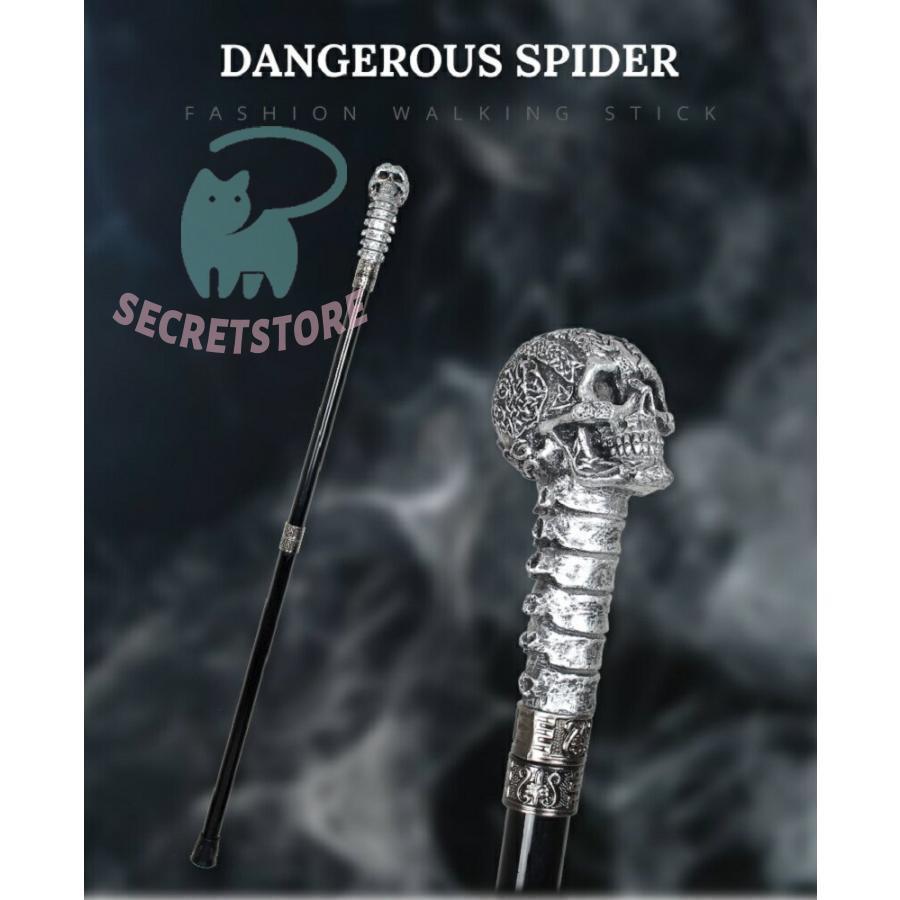 魔王 ドクロ スカル 悪魔 デビル 骨 頭蓋骨 杖 つえ ステッキ おしゃれ 高級 銀 男性 女性 イベント 金属 ブロンズ ゴールド ソリッド