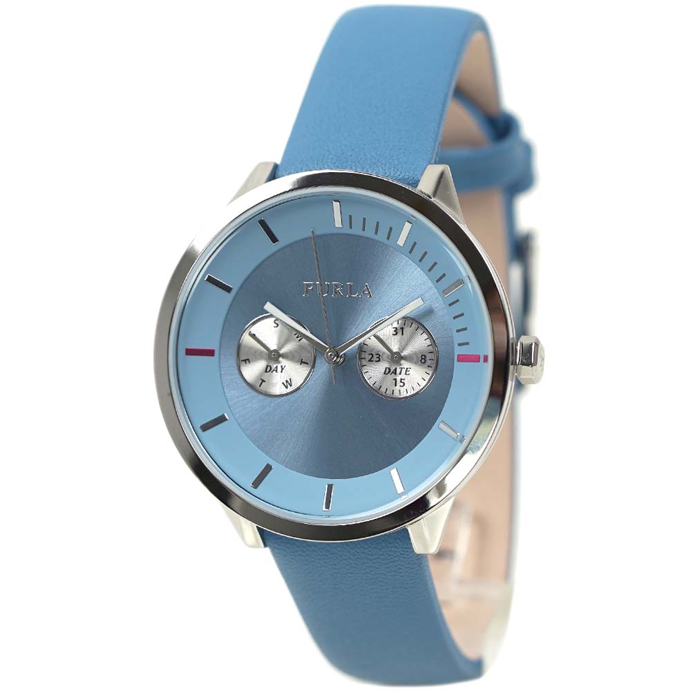 フルラ 腕時計 レディース レザーベルト メトロポリス 日付 曜日 カレンダー ブルー FURLA METROPOLIS 38mm R4251102548