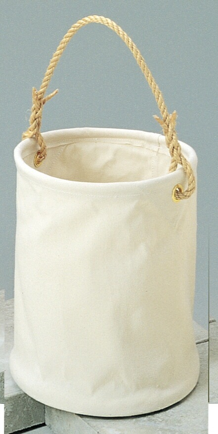 6号（白）帆布 電工用バケツ 直径30cm高さ35cm（KB-01-30W） ガーデニング DIY