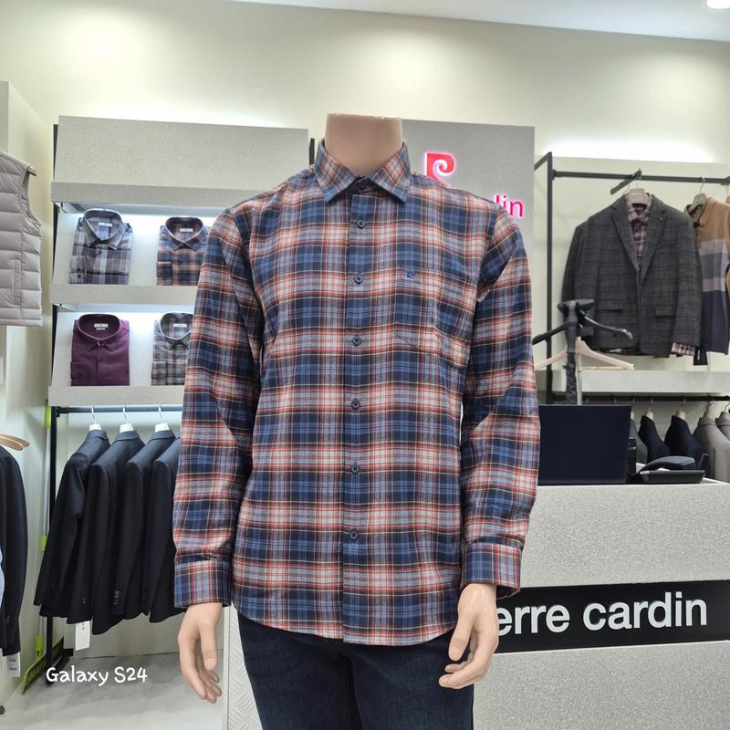 配色ミディアムチェックノーマルフィットシャツ PPWS3607-38