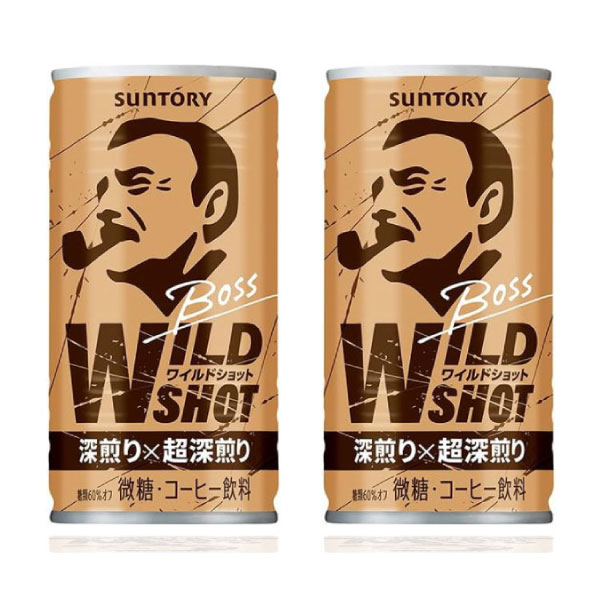 【セール】「60本」ボス　ワイルドショット　缶　185g　30本　2箱　サントリー　BOSS　コーヒー　エスプレッソ　微糖