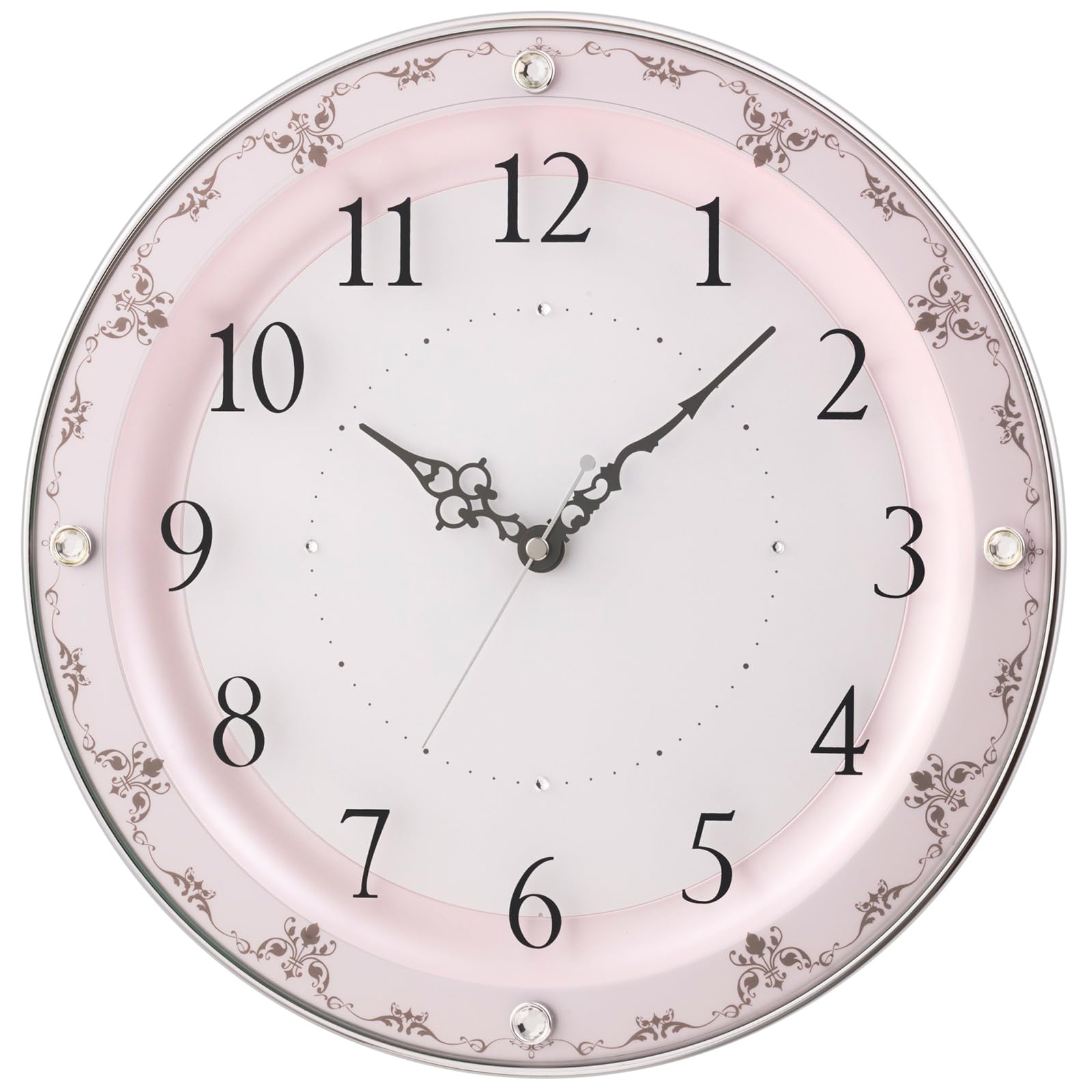 MAG(マグ) 掛け時計 壁掛け時計 電波時計 アナログ かわいい おしゃれ インテリア ラインストーン 直径32.0 夜間秒針停止 ピンク アデル AW-777 PK-Z ノア精密