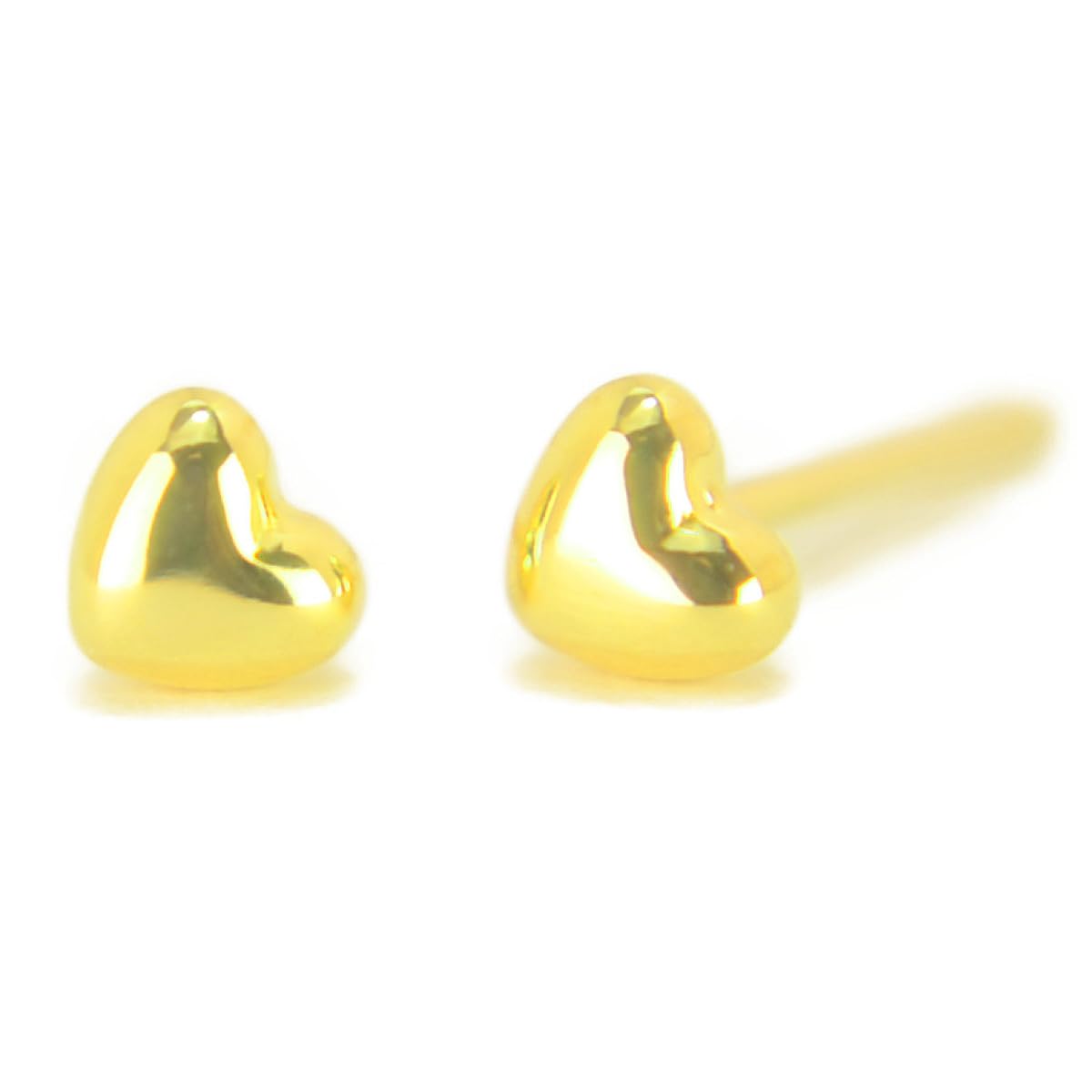 【18金ピアス】 K18イエローゴールド ハートピアス 3mm 1ペア両耳販売 レディース ハート ハートピアス イエローゴールドニッケルフリー シンプル プレゼント ギフト yokomountain