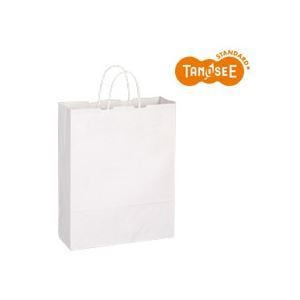 （まとめ）TANOSEE 手提袋 丸紐 白無地/大 50枚入x6パック