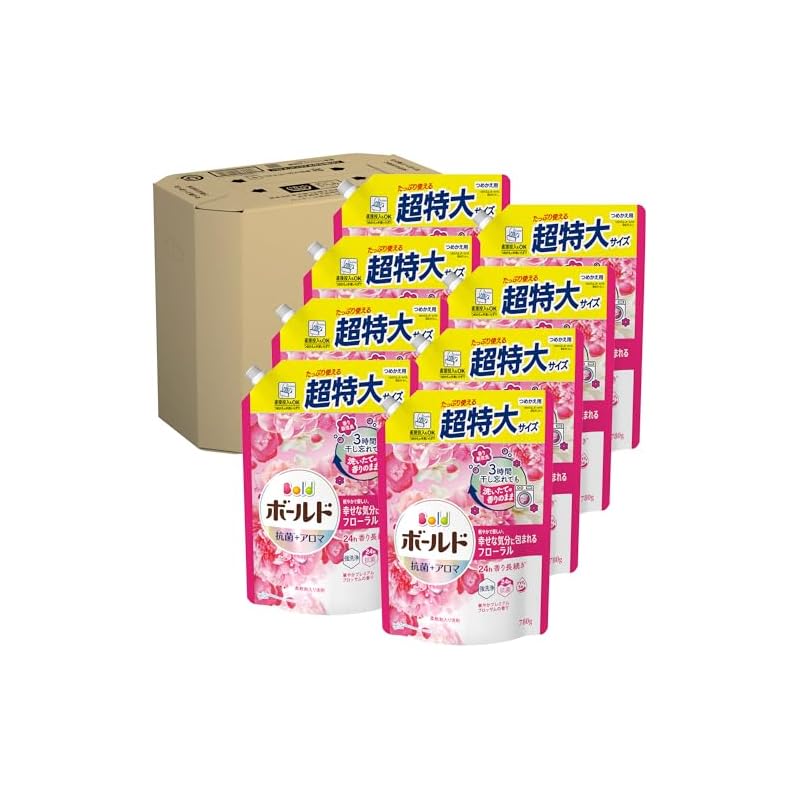 【即納】ボールド 洗濯洗剤 液体 プレミアムブロッサム 詰め替え 780g×8袋 【Amazon.co.jp 限定】[ケース販売]