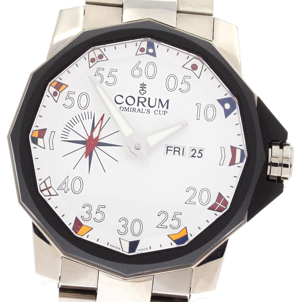 コルム CORUM A947/03553 アドミラルズカップ コンペティション 48 デイデイト 自動巻き メンズ 極美品 保証書付き_876513【中古】 143,800円