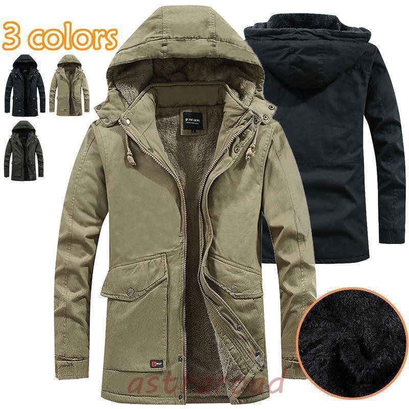 即納ありフード付きコート モッズコート メンズ 裏フリースジャケット ミリタリー 厚手 裏起毛 秋冬 アウター コート 防寒 大きいサイズ 冬服 あったか 3色