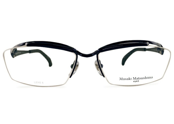 メガネ mf-1225 ハーフリム ナイロール 日本製 メガネ チタン 大きい