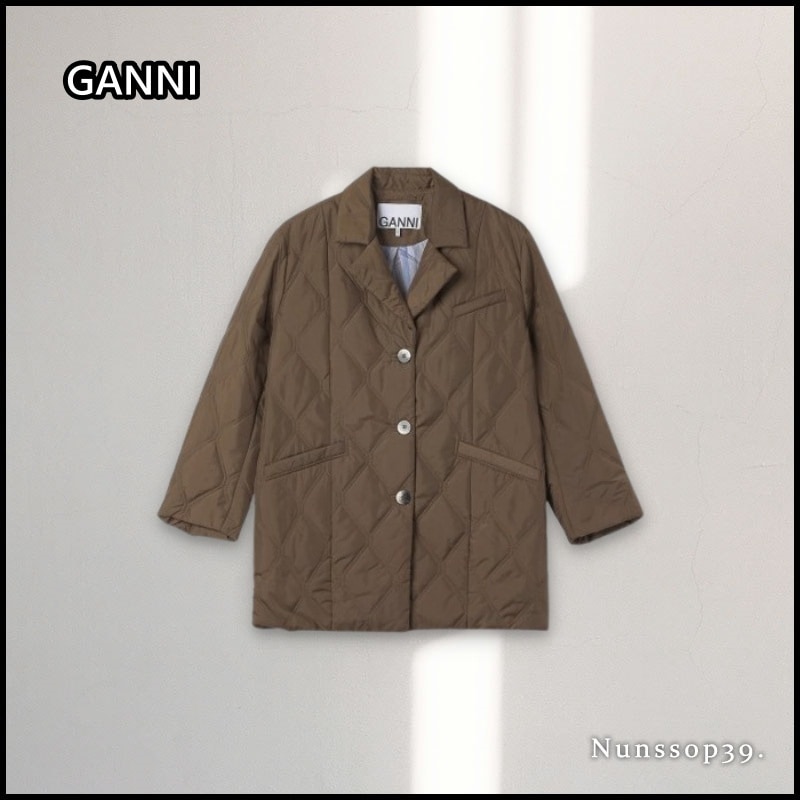【GANNI】F7328377 RIPSTOP QUILT JACKET