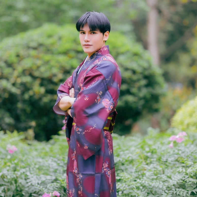和服男伝統武士紳士服正装和服しわになりにくい材質