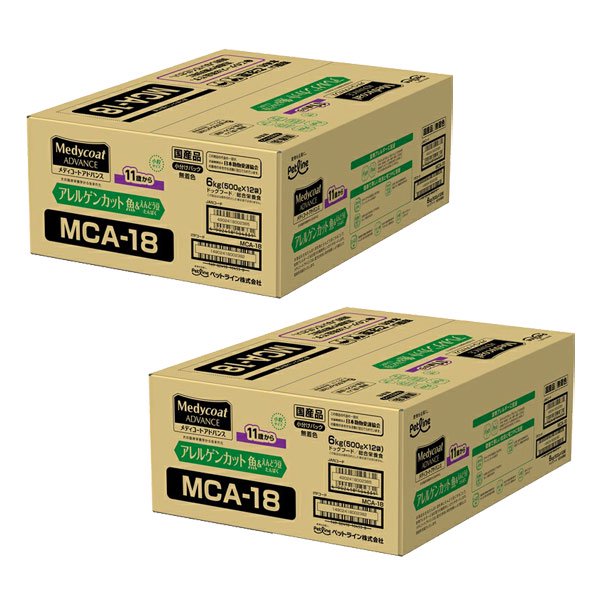 ドッグフード　メディコートアドバンス　アレルゲンカット　魚＆えんどう豆たんぱく　１１歳から　６ｋｇ（５００ｇX１２袋）X２　ＣＲＣ45―03―76―10―30