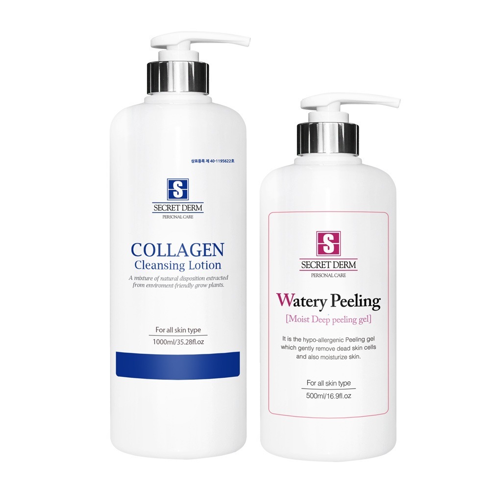 シークレットダムウォーターリーフィリングジェル500ml+コラーゲンクレンジングローション1000mlメイクアップリムーバー角質除去ピーリングAHA