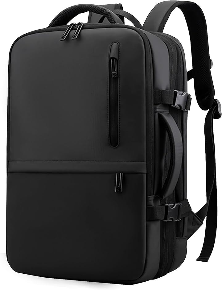 リュック メンズ ビジネスリュック リュックサック バックパック 3WAY マチ拡張 ビジネスバッグ 17インチ 35L USB充電ポート付( 1.ブラック)