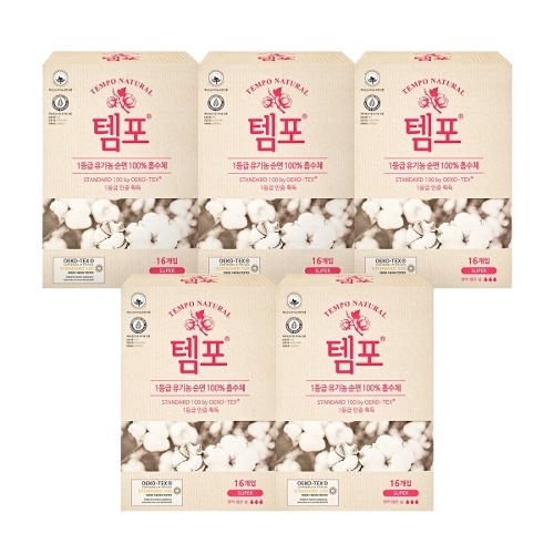 テンポ ナチュラル - レギュラー 16p x 5パック