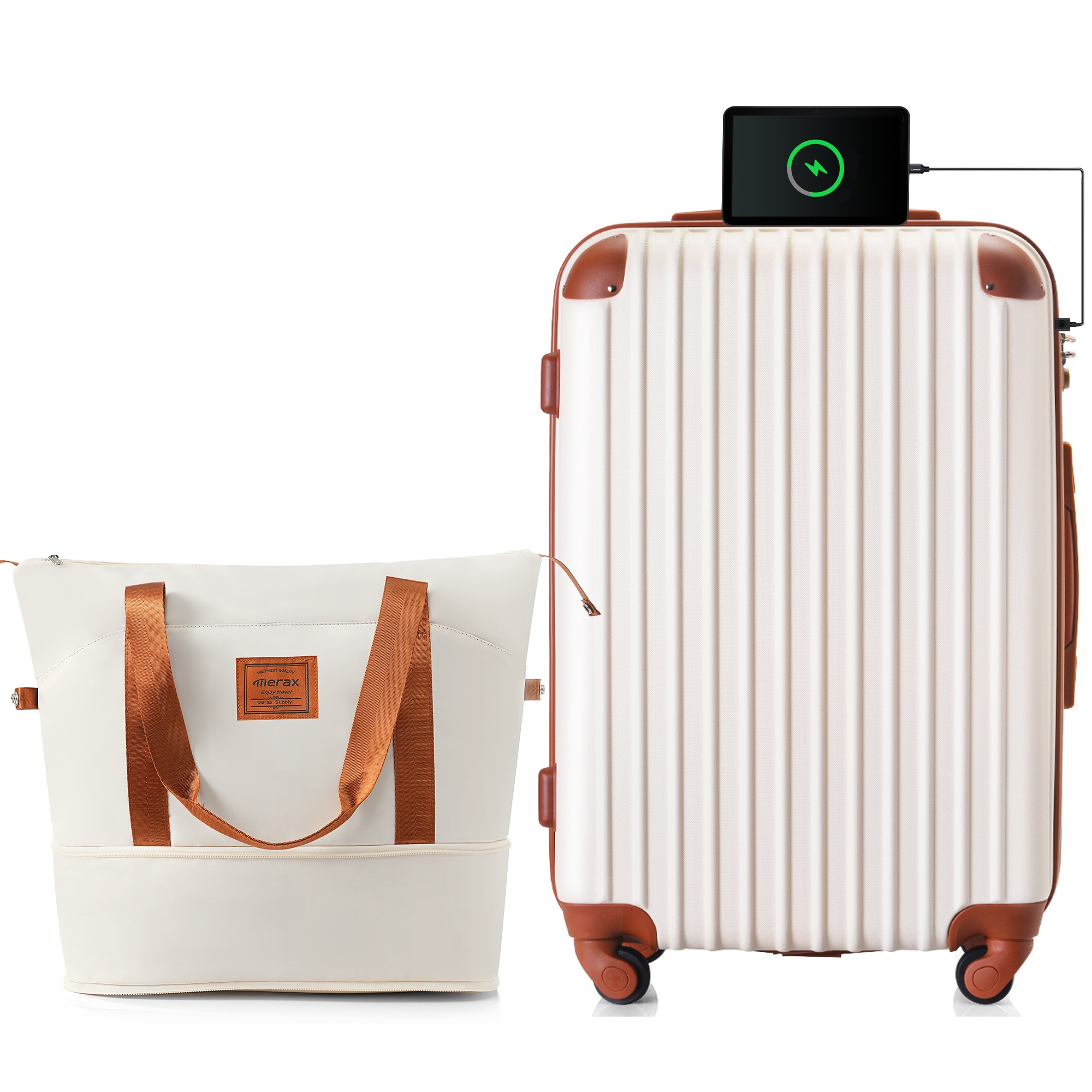 スーツケース Lサイズ USB充電ポート付き ドリンクホルダー付き キャリーバッグ キャリーケースおしゃれなスーツケース 7日 14日 大型 TSAロック搭載 トートバッグ ハンドバッグ レディース 7,528円