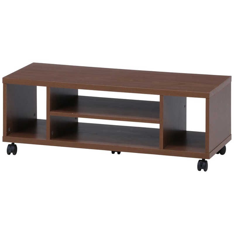 不二貿易　キャスター付きTV台 ミディアムブラウン　99536