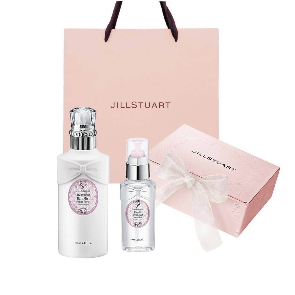 【国内正規品】 JILLSTUART/ジルスチュアート 　ホワイトフローラルトリートメントヘアミスト＆ホワイトフローラル ヘアオイル ディープリペア ギフトセット 誕生日 プレゼント ギフト ショッパ
