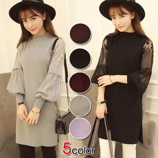 レディース ニット ホワイトデー WILLS THOM 花柄 ワンピース レース シースルー