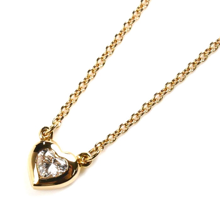 TIFFANY&Co. ティファニー K18PG ピンクゴールド バイザヤード ハート ネックレス 60148057 ダイヤモンド0.17ct 2.3g 41cm レディース 中古 美品