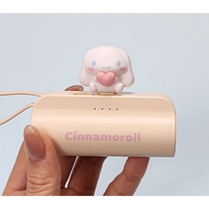 サンリオシナモロールドッキング型補助バッテリー5000mAh Cタイプメイン8ピンサブ一体型取付ミニ