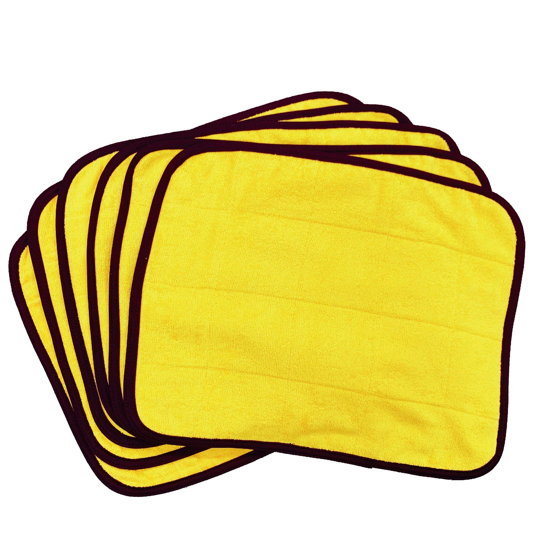 OZ UOMO サウナマット [ミニサイズ] 6枚セット 人気 タオル生地 小さめ 業務用 洗える 速乾 約40×50cm (ゴールド, 6枚)