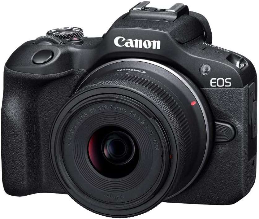 Canon ミラーレス一眼カメラ EOS R100 標準ズームレンズキット(RF-S18-45) ブラック/APS-C/約356g EOSR100-1845ISSTMLK