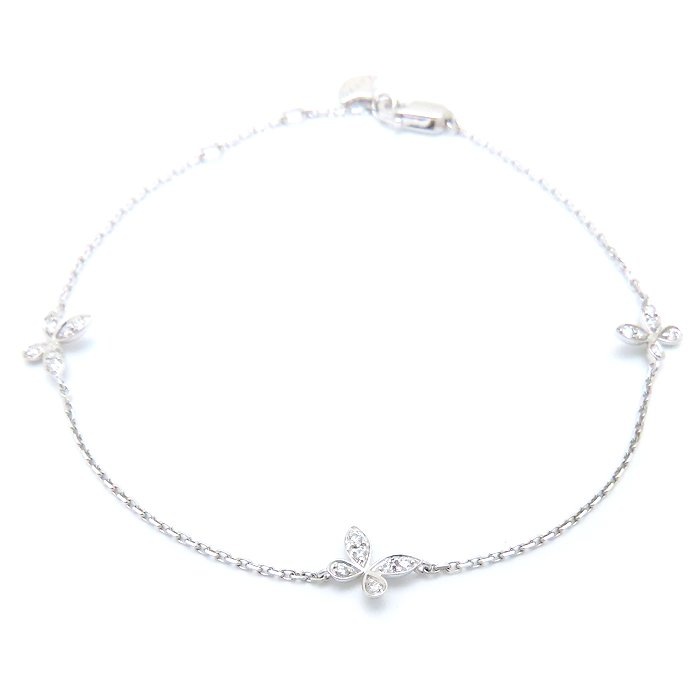 パヴェ バタフライ ダイヤモンド プティ ブレスレット RGB576 K18WG ホワイトゴールド レディース/294792【中古】