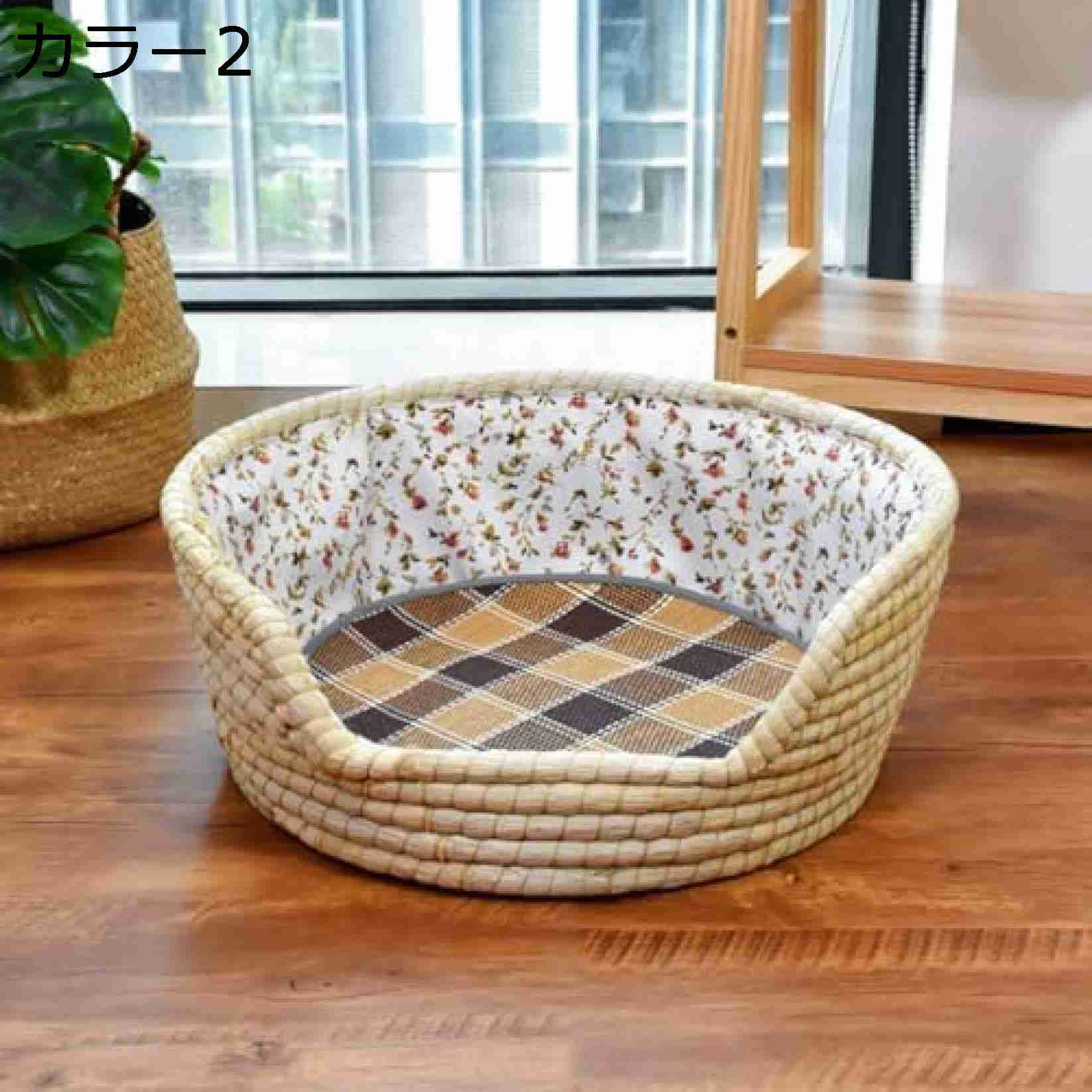 ペット用ベット バスケット かご バスケット 天然素材 ハンドメイド ペット ベッド 大きい シンプル ナチュラル メモリアルバスケット 犬 滑り止め クッション 犬 ベッド ペットソファー 洗える 7,213円