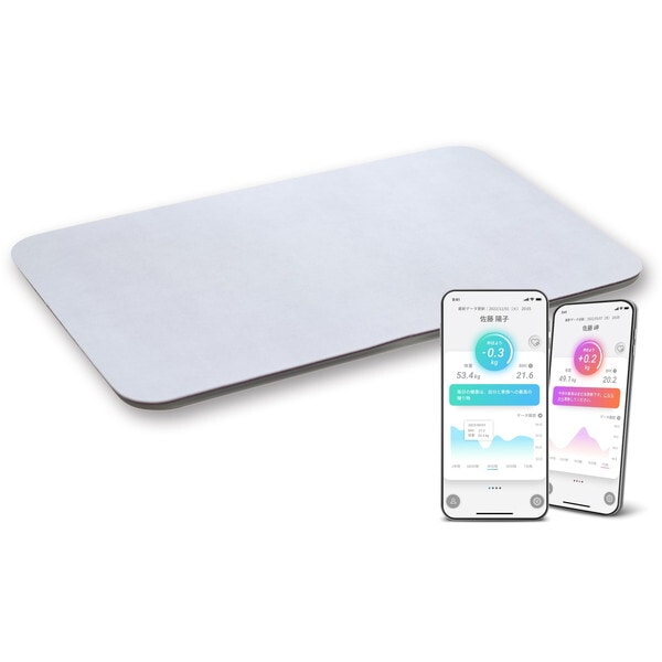 issin SBM22U01LJ-GY グレー スマートバスマット 体重計