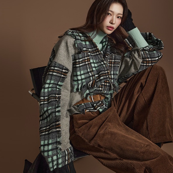 S706 ヘリンボーン チェック シャツ