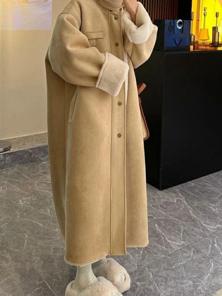 ジャンパー・ブルゾンシンプル 切り替え 厚手 中綿コート 気質 ゆったり 長袖 防寒カジュア ジャケット ロングコート アウター ライダース 皮毛一体 ジャンパー・ブルゾン 裏起毛ファッション