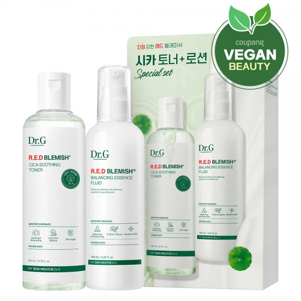 ドクタージー レッド ブレミッシュ シカ スージング トナー 200ml + エッセンス フルイド 150ml セット 닥터지 레드 블레미쉬 시카 수딩 토너 200ml + 에센스 플루이드 15