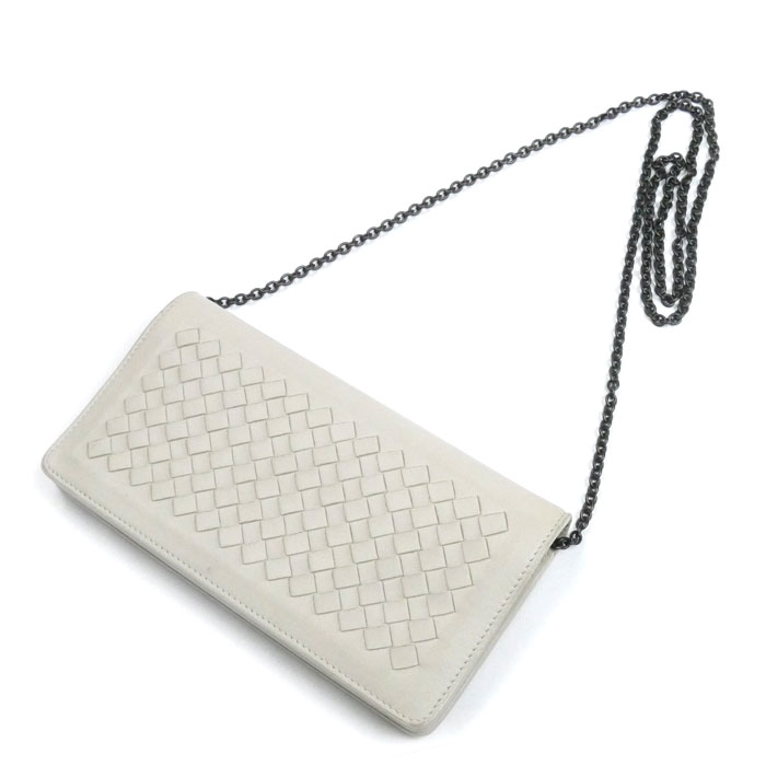 BOTTEGAVENETA ボッテガヴェネタ イントレチャート チェーンウォレット 長財布 アイボリー 586906 レディース 中古 29,054円