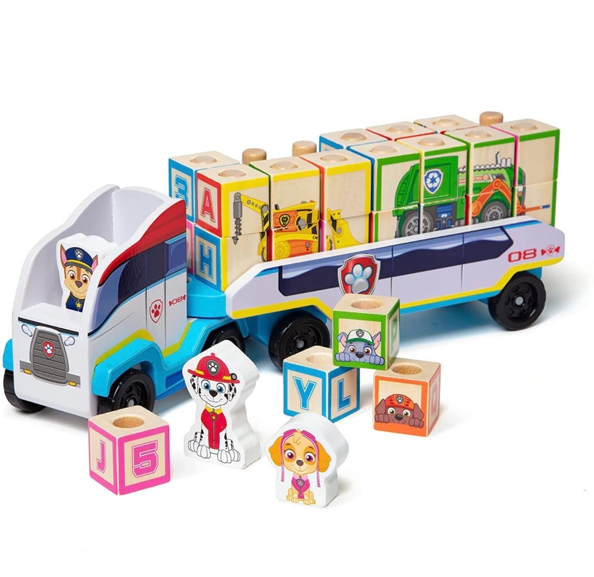 パウパトロール メリッサ&ダグ 木製ブロック トラック パウパトローラー Melissa & Doug PAW Patrol Wooden ABC Block Truck (33 Pieces) [並