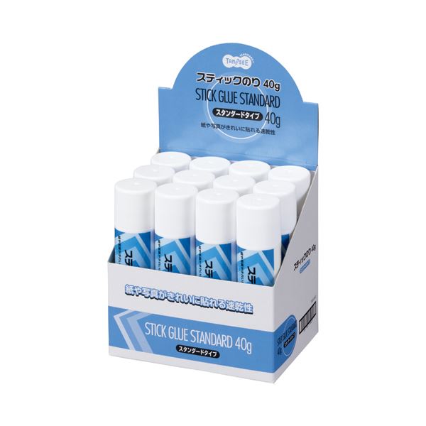 （まとめ） TANOSEE スティックのり 40g 1セット（12本） (×3セット)