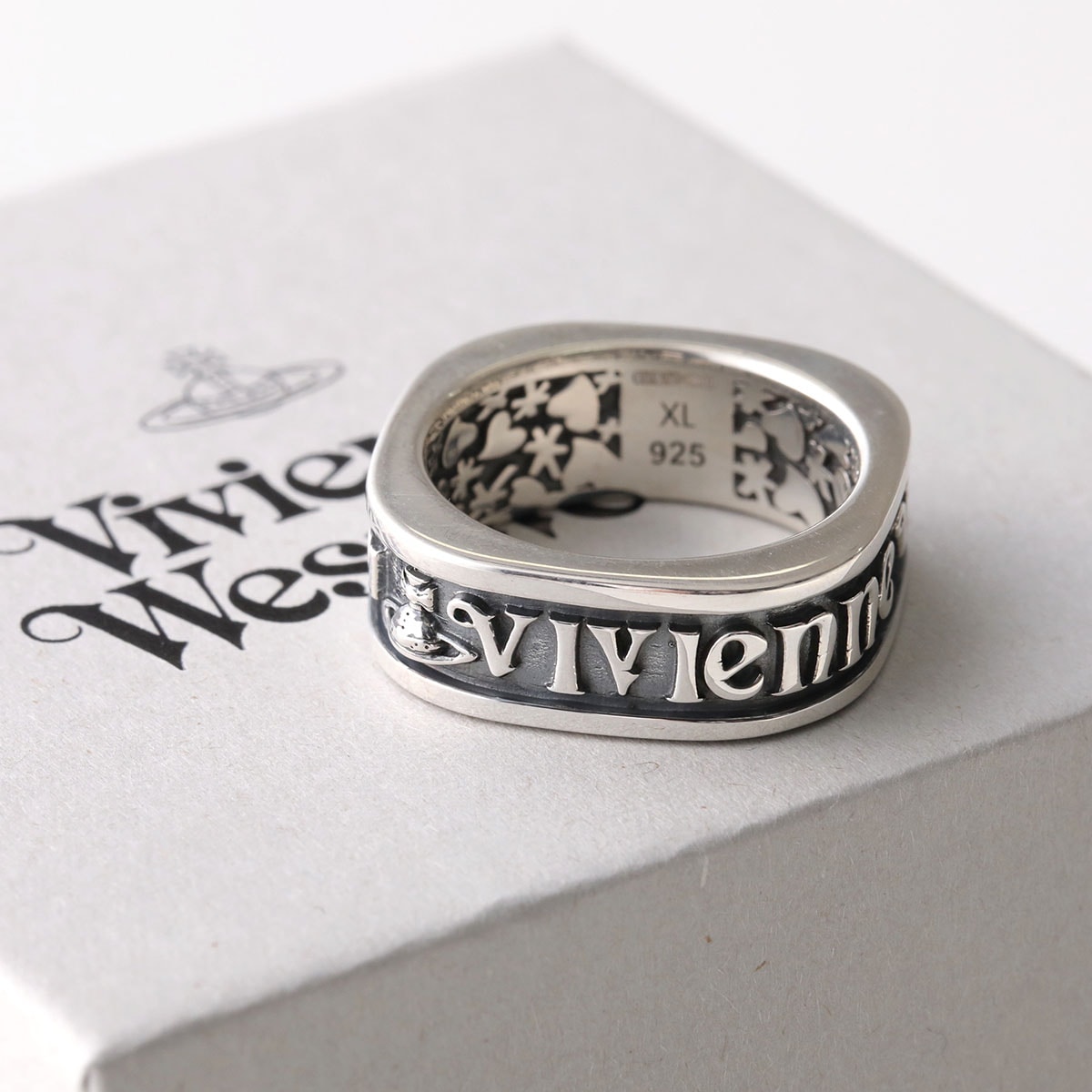 Vivienne Westwood ヴィヴィアンウエストウッド リング 64040143 メンズ オーブ ロゴ アンティーク調 アクセサリー 指輪 Q001/SILVER