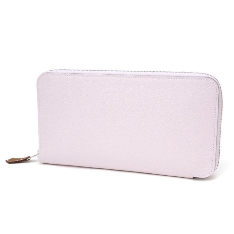 エルメス HERMES 長財布 アザップロング シルクイン B刻印 モーヴペールパプリカ ヴォーエヴァーカラーシルク(64412)