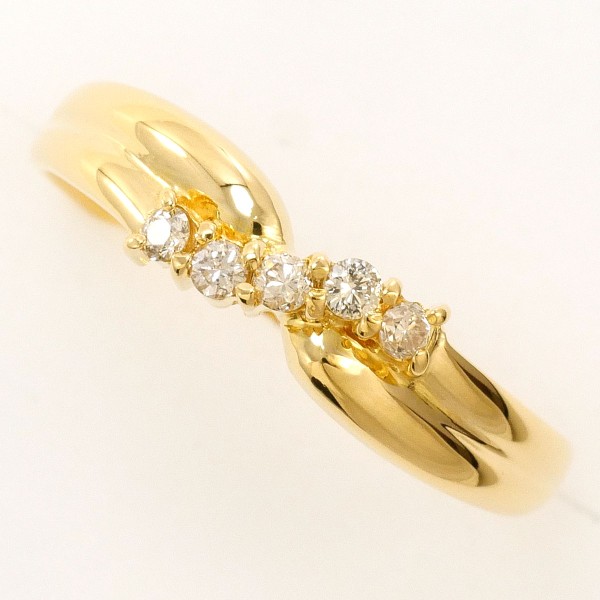 K18 18金 YG リング 10.5号 ダイヤ 0.10 中古