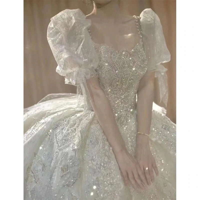 プリンセスウエディングドレス 2025 ゲストをお迎えするブライダルメインウエディングドレス 軽やかなウエディングドレス 小さい 上質な質感